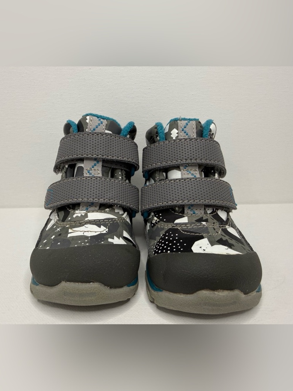 See Kai Run Gray and Teal Kids Hook-and-Loop Sneakers